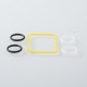 Authentic MK MODS Replacement Silicone Gaskets Set for Boro Tank - Yellow, 1 PC Square + 4 PCS Round Sealing Ring