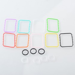 Authentic MK MODS Replacement Silicone Gaskets Full Set for Boro Tank - Multicolored, 9 PCS Square + 4 PCS Round Sealing Ring
