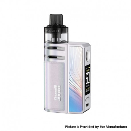 [Ships from Bonded Warehouse] Authentic VOOPOO Drag E60 Mod Kit + PNP Pod II - Rainbow Silver, 5~60W, 2550mAh, 5ml, 0.3 / 0.6ohm