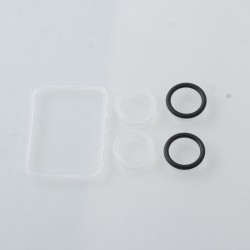 Authentic MK MODS Replacement Silicone Gaskets Set for Boro Tank - White, 1 PC Square + 4 PCS Round Sealing Ring