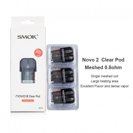 [Ships from Bonded Warehouse] Authentic SMOK Novo Pod Cartridge for Novo 3 Kit - 2ml, Novo 2 Clear Pod Meshed 0.8ohm (3 PCS)