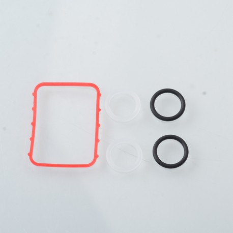 Authentic MK MODS Replacement Silicone Gaskets Set for Boro Tank - Red, 1 PC Square + 4 PCS Round Sealing Ring