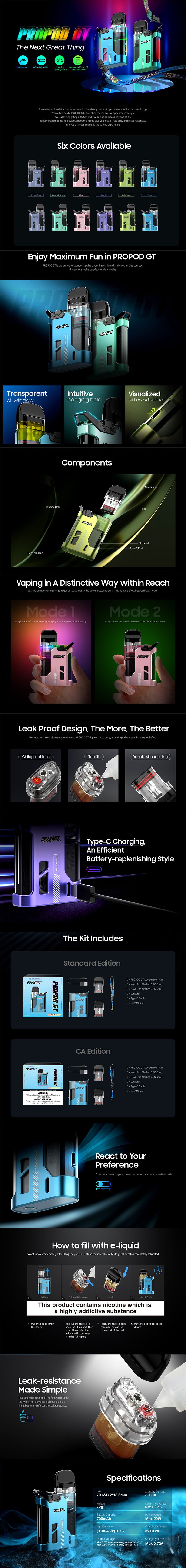 Authentic SMOK Propod GT Pod System Kit