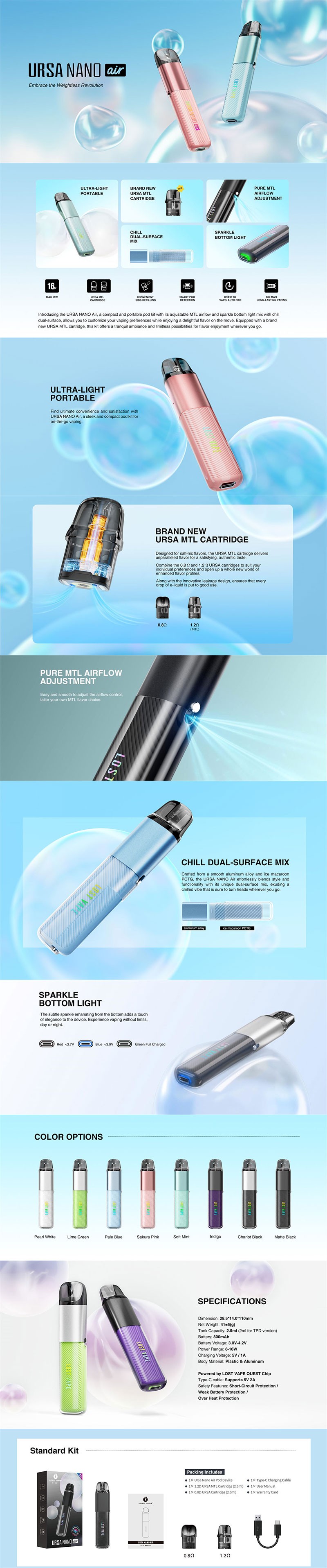 Authentic LostVape Ursa Nano Air Pod System Kit