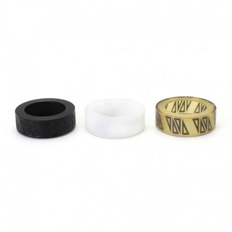 SXK NarDa 5A Style RDA Replacement Decorative Ring - White Derlin + Black Derlin + Ultem (3 PCS)