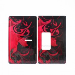 Authentic ETU Starer Square Front + Back Door Panel Plates for BB / Billet Box Mod -Flame, Acrylic (2 PCS)
