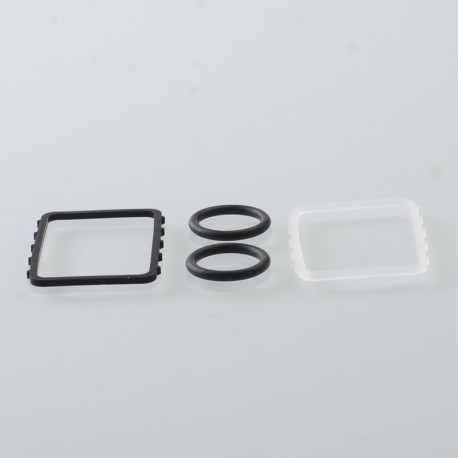 Replacement Silicone Gaskets Set for Mission XV DotBoro Style Tank - Black + White, 2 PCS Square + 2 PCS Round Sealing Ring
