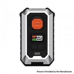 [Ships from Bonded Warehouse] Authentic Vaporesso Armour Max 220W Box Mod - Silver, VW 5~220W, 2 x 18650 / 21700