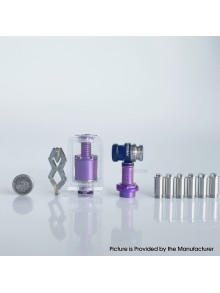 Mission XV KB2 Style RBA Tank Full Kit for DotAIO V1 / V2 - Purple, Titanium, 1.0, 1.2, 2.0, 2.5, 3.0, 3.5, 4.3mm, 3.8ml