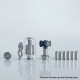 Mission XV KB2 Style RBA Tank Full Kit for DotAIO V1 / V2 - Silver, Titanium, 1.0, 1.2, 2.0, 2.5, 3.0, 3.5, 4.3mm, 3.8ml