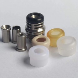 Mission XV Ignition Booster Tip Style Drip Tip Set for BB / Billet Mod - Silver, 5 x Mouthpiece PC / PEI / PEEK / POM