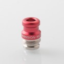 Mission XV DotMission Style Threaded Drip Tip for dotMod dotAIO V1 / V2 Pod - Red, SS + Aluminum