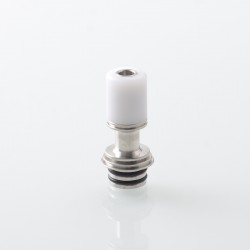 Authentic Auguse ERA V3 510 Drip Tip for RTA / RDA / RDTA Atomizer - Silver + White, SS + POM
