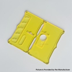 Monarchy Style Front + Back Door Panel Plates for BB / Billet Box Mod - Yellow, Acrylic, Round Hole (2 PCS)