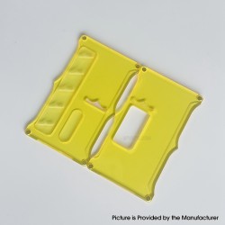 Monarchy Style Front + Back Door Panel Plates for BB / Billet Box Mod - Yellow, Acrylic, Square Hole (2 PCS)