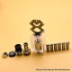 Mission KB2 Style RBA Tank Full Kit for DotAIO V1 / V2 - Sliver, Air Pins 1.0, 1.2, 2.0, 2.5, 3.0, 3.5, 4.3mm, 3.8ml