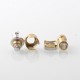 Monarchy Mobb MV Inverted Skull Style RBA Bridge Billet / BB / Boro Tank - Gold, 4 PCS Air Pin 1.0, 1.5, 2.5, 3.5mm