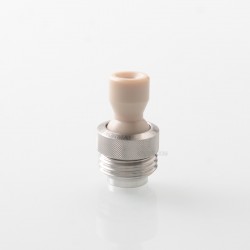 Never Normal Joystick Style for BB / Billet / Boro AIO Box Mod - Silver + Beige, 360 Degree Rotatable Mouthpiece, SS + PEEK