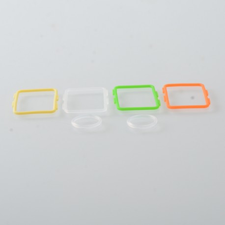 Silicone Gaskets Set for Mission XV DotBoro Tank - Yellow + Green + Orange+ Translucent, 4 PCS Square + 2 PCS Round Sealing Ring