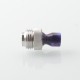 Never Normal Joystick Style for BB / Billet / Boro AIO Box Mod - Silver + Purple, 360 Degree Rotatable Mouthpiece, SS + Resin
