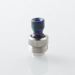 Never Normal Joystick Style for BB / Billet / Boro AIO Box Mod - Silver + Blue, 360 Degree Rotatable Mouthpiece, SS + Resin