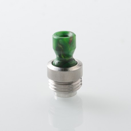 Never Normal Joystick Style for BB / Billet / Boro AIO Box Mod - Silver + Green, 360 Degree Rotatable Mouthpiece, SS + Resin