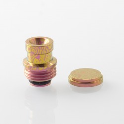 Authentic MK MODS Ti-type2 Drip Tip + Button Set for SXK BB / Billet - Pink, Titanium Alloy