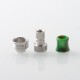 Rekavape Hybrid BBAIO Drip Tip for BB / Billet / Boro AIO Box Mod - Green, Stainless Steel + Resin