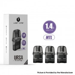 [Ships from Bonded Warehouse] Authentic LostVape Ursa Nano Pod Cartridge for Ursa Nano 2 kit - 2.5ml, 1.4ohm (3 PCS)