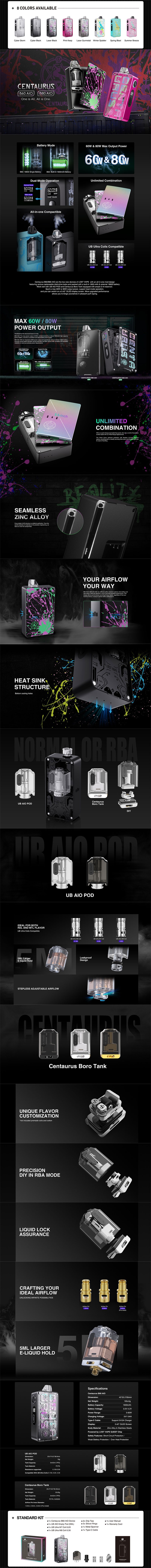 LostVape Centaurus B60 AIO Pod System Kit
