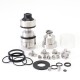 SXK Tripod 2 Style RTA Rebuildable Tank Atomizer - Silver, 2.0ml, 22mm, Air Pins: 0.8, 1.0, 1.2, 1.5, 1.8, 2, 2.5, 3, 3.5, 4mm