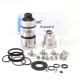 SXK Tripod 2 Style RTA Rebuildable Tank Atomizer - Silver, 2.0ml, 22mm, Air Pins: 0.8, 1.0, 1.2, 1.5, 1.8, 2, 2.5, 3, 3.5, 4mm