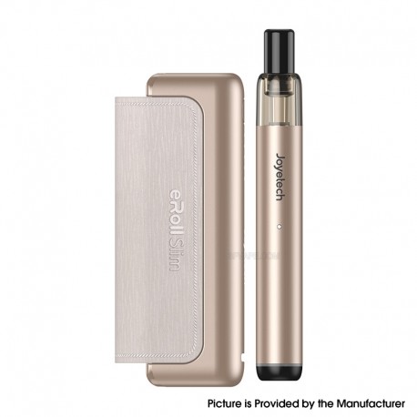 [Ships from Bonded Warehouse] Authentic Joyetech eRoll Slim 480mAh Pod System Kit with 1500mAh PCC Box - Gold, 2ml, 1.0ohm