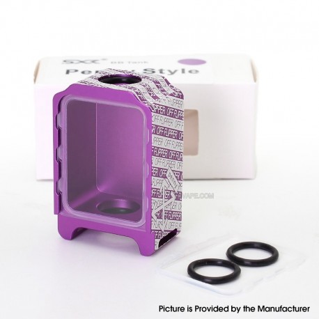 SXK Boro Tank for SXK BB / Billet AIO Box Mod Kit - Purple, Aluminum, Penny Pattern