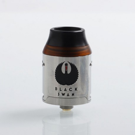 Authentic Kindbright Black Swan RDA Rebuildable Dripping Atomizer w/ BF Pin - Silver, 316SS, 24mm Diameter