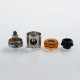 Authentic Kindbright Black Swan RDA Rebuildable Dripping Atomizer w/ BF Pin - Silver, 316SS, 24mm Diameter