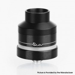 Kindbright DNV Scar Atty Style RDTA Rebuildable Dripping Tank Atomizer w/ BF Pin - Black, 316 Stainless Steel, 1.9ml, 22mm Dia.