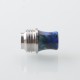 Rekavape Hybrid BBAIO Drip Tip for BB / Billet / Boro AIO Box Mod - Blue, Stainless Steel + Resin