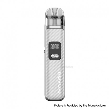 [Ships from Bonded Warehouse] Authentic SMOKTech NOVO Pro Pod System Kit - Silver Carbon Fiber, 1300mAh, 5~30W, 3ml, 0.6 /0.8ohm