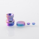 Authentic MK MODS Ti-Type2 4-in-1 Titanium Drip Tip + Button Set for dotMod dotAIO V2 - Rainbow Auspicious Clouds