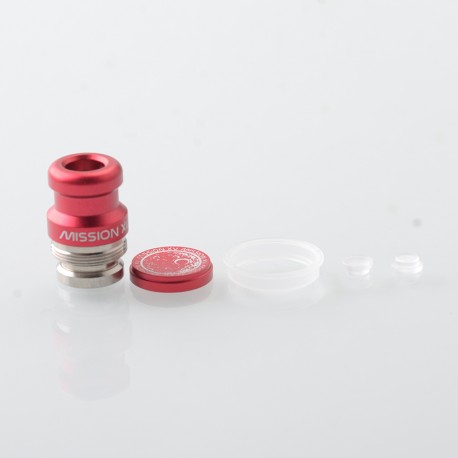 Mission XV DotMission Style Replacement Drip Tip + Button Set for dotMod dotAIO V2 Pod - Red