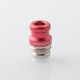 Mission XV DotMission Style Replacement Drip Tip + Button Set for dotMod dotAIO V2 Pod - Red