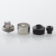 Wick'D W2CK'D Style RDA Rebuildable Dripping Atomizer w/ BF Pin - Silver, 5 PCS Air Pins, 22mm