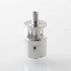 Picatiny Style MTL RTA Rebuildable Tank Atomizer - Silver, 316 Stainless Steel + Glass, 3ml, 22mm Diameter