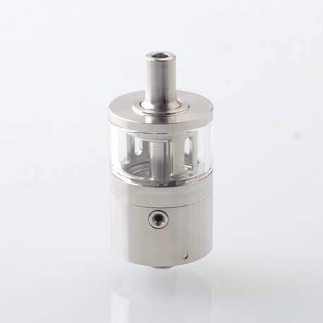 Picatiny Style MTL RTA Rebuildable Tank Atomizer - Silver, 316 Stainless Steel + Glass, 3ml, 22mm Diameter