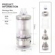 SXK Hussar RTA 2023 Style RTA Atomizer - Silver, 4,2ml, 7 PCS Air Pins: 1 + 1.2 + 1.5 + 1.8 + 2.2 + 2.5 + 2.9mm, 22mm