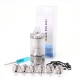 SXK Hussar RTA 2023 Style RTA Atomizer - Silver, 4,2ml, 7 PCS Air Pins: 1 + 1.2 + 1.5 + 1.8 + 2.2 + 2.5 + 2.9mm, 22mm