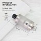 SXK Unkwn Enigma Style RTA Rebuildable Tank Atomizer - Silver, 316SS + PCTG, 5 PCS Air Pins 1.5 + 2.5 + 3 + 3.5 + 4mm, 22mm