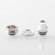 Monarchy Ultra Whistle Style Drip Tip for BB / Billet / Boro AIO Box Mod - Silver, Stainless Steel + Aluminum