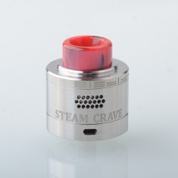 Authentic Steam Crave Hadron RDSA Rebuildable Dripping Atomizer - Silver, Postless Deck, BF Pin, 30mm Diameter